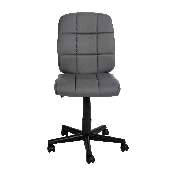 Mid-Back Gray Quilted Vinyl Swivel Task Office Chair, GO-1691-1-GY-GG