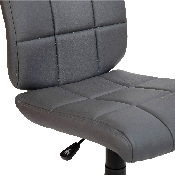 Mid-Back Gray Quilted Vinyl Swivel Task Office Chair, GO-1691-1-GY-GG