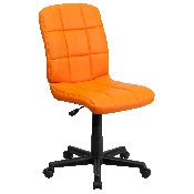 Mid-Back Orange Quilted Vinyl Swivel Task Office Chair, GO-1691-1-ORG-GG