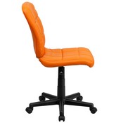 Mid-Back Orange Quilted Vinyl Swivel Task Office Chair, GO-1691-1-ORG-GG