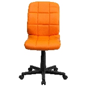Mid-Back Orange Quilted Vinyl Swivel Task Office Chair, GO-1691-1-ORG-GG