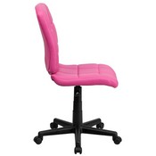 Mid-Back Pink Quilted Vinyl Swivel Task Office Chair, GO-1691-1-PINK-GG