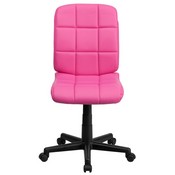 Mid-Back Pink Quilted Vinyl Swivel Task Office Chair, GO-1691-1-PINK-GG