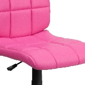 Mid-Back Pink Quilted Vinyl Swivel Task Office Chair, GO-1691-1-PINK-GG