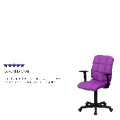 Mid-Back Purple Quilted Vinyl Swivel Task Office Chair with Arms, GO-1691-1-PUR-A-GG