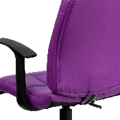 Mid-Back Purple Quilted Vinyl Swivel Task Office Chair with Arms, GO-1691-1-PUR-A-GG