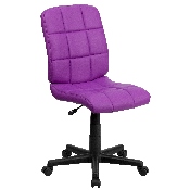 Mid-Back Purple Quilted Vinyl Swivel Task Office Chair, GO-1691-1-PUR-GG