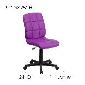 Mid-Back Purple Quilted Vinyl Swivel Task Office Chair, GO-1691-1-PUR-GG