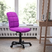 Mid-Back Purple Quilted Vinyl Swivel Task Office Chair, GO-1691-1-PUR-GG