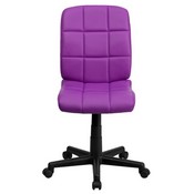 Mid-Back Purple Quilted Vinyl Swivel Task Office Chair, GO-1691-1-PUR-GG