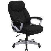 HERCULES Series Big & Tall 500 lb. Rated Black Fabric Executive Swivel Ergonomic Office Chair with Arms, GO-1850-1-FAB-GG