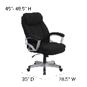HERCULES Series Big & Tall 500 lb. Rated Black Fabric Executive Swivel Ergonomic Office Chair with Arms, GO-1850-1-FAB-GG