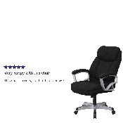 HERCULES Series Big & Tall 500 lb. Rated Black Fabric Executive Swivel Ergonomic Office Chair with Arms, GO-1850-1-FAB-GG
