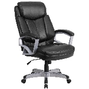 HERCULES Series Big & Tall 500 lb. Rated Black LeatherSoft Executive Swivel Ergonomic Office Chair with Arms, GO-1850-1-LEA-GG