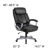 HERCULES Series Big & Tall 500 lb. Rated Black LeatherSoft Executive Swivel Ergonomic Office Chair with Arms, GO-1850-1-LEA-GG