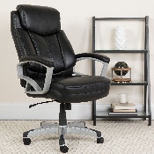 HERCULES Series Big & Tall 500 lb. Rated Black LeatherSoft Executive Swivel Ergonomic Office Chair with Arms, GO-1850-1-LEA-GG