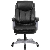 HERCULES Series Big & Tall 500 lb. Rated Black LeatherSoft Executive Swivel Ergonomic Office Chair with Arms, GO-1850-1-LEA-GG