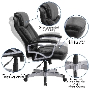 HERCULES Series Big & Tall 500 lb. Rated Black LeatherSoft Executive Swivel Ergonomic Office Chair with Arms, GO-1850-1-LEA-GG