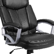 HERCULES Series Big & Tall 500 lb. Rated Black LeatherSoft Executive Swivel Ergonomic Office Chair with Arms, GO-1850-1-LEA-GG