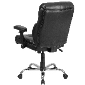HERCULES Series Big & Tall 400 lb. Rated Black LeatherSoft Ergonomic Task Office Chair with Clean Line Stitching and Arms, GO-2031-LEA-GG