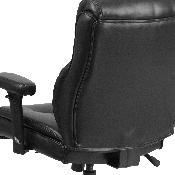 HERCULES Series Big & Tall 400 lb. Rated Black LeatherSoft Ergonomic Task Office Chair with Clean Line Stitching and Arms, GO-2031-LEA-GG