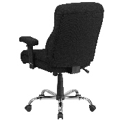 HERCULES Series Big & Tall 400 lb. Rated Black Fabric Ergonomic Task Office Chair with Line Stitching and Adjustable Arms, GO-2031F-GG