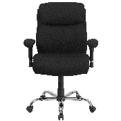 HERCULES Series Big & Tall 400 lb. Rated Black Fabric Ergonomic Task Office Chair with Line Stitching and Adjustable Arms, GO-2031F-GG