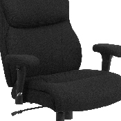 HERCULES Series Big & Tall 400 lb. Rated Black Fabric Ergonomic Task Office Chair with Line Stitching and Adjustable Arms, GO-2031F-GG