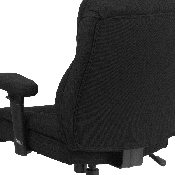 HERCULES Series Big & Tall 400 lb. Rated Black Fabric Ergonomic Task Office Chair with Line Stitching and Adjustable Arms, GO-2031F-GG