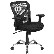 Big & Tall Office Chair - Adjustable Height Mesh Swivel Office Chair with Wheels, GO-2032-GG
