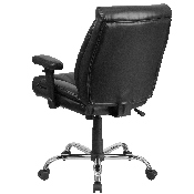 HERCULES Series Big & Tall 400 lb. Rated Black LeatherSoft Deep Tufted Ergonomic Task Office Chair with Adjustable Arms, GO-2073-LEA-GG