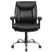 HERCULES Series Big & Tall 400 lb. Rated Black LeatherSoft Deep Tufted Ergonomic Task Office Chair with Adjustable Arms, GO-2073-LEA-GG