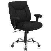 HERCULES Series Big & Tall 400 lb. Rated Black Fabric Deep Tufted Swivel Ergonomic Task Office Chair with Adjustable Arms, GO-2073F-GG
