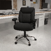 HERCULES Series Big & Tall 400 lb. Rated Black Fabric Deep Tufted Swivel Ergonomic Task Office Chair with Adjustable Arms, GO-2073F-GG