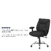 HERCULES Series Big & Tall 400 lb. Rated Black Fabric Deep Tufted Swivel Ergonomic Task Office Chair with Adjustable Arms, GO-2073F-GG