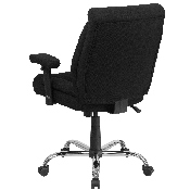HERCULES Series Big & Tall 400 lb. Rated Black Fabric Deep Tufted Swivel Ergonomic Task Office Chair with Adjustable Arms, GO-2073F-GG