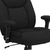HERCULES Series Big & Tall 400 lb. Rated Black Fabric Deep Tufted Swivel Ergonomic Task Office Chair with Adjustable Arms, GO-2073F-GG
