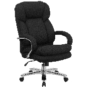 HERCULES Series 24/7 Intensive Use Big & Tall 500 lb. Rated Black Fabric Executive Ergonomic Office Chair with Loop Arms, GO-2078-GG