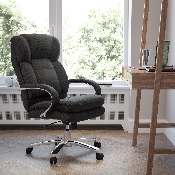 HERCULES Series 24/7 Intensive Use Big & Tall 500 lb. Rated Black Fabric Executive Ergonomic Office Chair with Loop Arms, GO-2078-GG