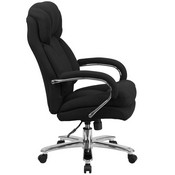HERCULES Series 24/7 Intensive Use Big & Tall 500 lb. Rated Black Fabric Executive Ergonomic Office Chair with Loop Arms, GO-2078-GG