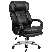 Big & Tall Office Chair - Black LeatherSoft Swivel Executive Desk Chair with Wheels, GO-2078-LEA-GG