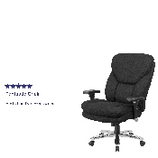HERCULES Series 24/7 Intensive Use Big & Tall 400 lb. Rated Black Fabric Executive Ergonomic Office Chair with Lumbar Knob, GO-2085-GG, GO-2085-GG
