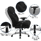 HERCULES Series 24/7 Intensive Use Big & Tall 400 lb. Rated Black Fabric Executive Ergonomic Office Chair with Lumbar Knob, GO-2085-GG, GO-2085-GG