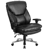 HERCULES Series 24/7 Intensive Use Big & Tall 400 lb. Rated Black LeatherSoft Ergonomic Office Chair with Lumbar Knob, GO-2085-LEA-GG