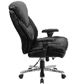 HERCULES Series 24/7 Intensive Use Big & Tall 400 lb. Rated Black LeatherSoft Ergonomic Office Chair with Lumbar Knob, GO-2085-LEA-GG