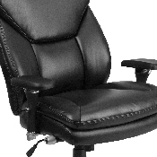 HERCULES Series 24/7 Intensive Use Big & Tall 400 lb. Rated Black LeatherSoft Ergonomic Office Chair with Lumbar Knob, GO-2085-LEA-GG