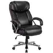 HERCULES Series Big & Tall 500 lb. Rated Black LeatherSoft Executive Swivel Ergonomic Office Chair with Extra Wide Seat, GO-2092M-1-BK-GG