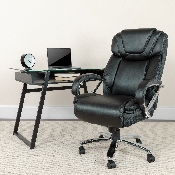 HERCULES Series Big & Tall 500 lb. Rated Black LeatherSoft Executive Swivel Ergonomic Office Chair with Extra Wide Seat, GO-2092M-1-BK-GG