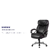 HERCULES Series Big & Tall 500 lb. Rated Black LeatherSoft Executive Swivel Ergonomic Office Chair with Extra Wide Seat, GO-2092M-1-BK-GG