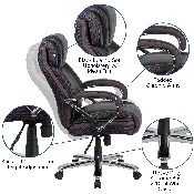 HERCULES Series Big & Tall 500 lb. Rated Black LeatherSoft Executive Swivel Ergonomic Office Chair with Extra Wide Seat, GO-2092M-1-BK-GG